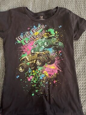 Monster Truck Black short sleeve graphic tee Youth Medium